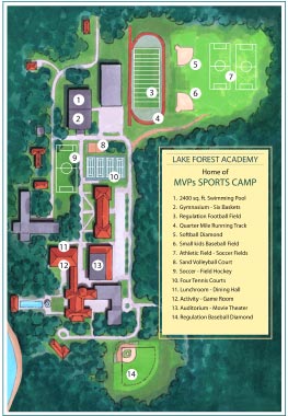 brochure map for MVP's Sports Camp